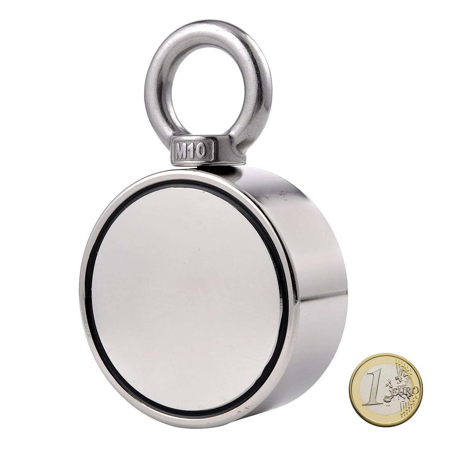 Double Side Round Neodymium Fishing Magnet, 420kg Combined Pulling Force Super Strong Neodymium Magnet With Eyebolt For Magnet F Double Side Round Neodymium Fishing Magnet, 420kg Combined Pulling Force Super Strong Neodymium Magnet With Eyebolt For Magnet F
