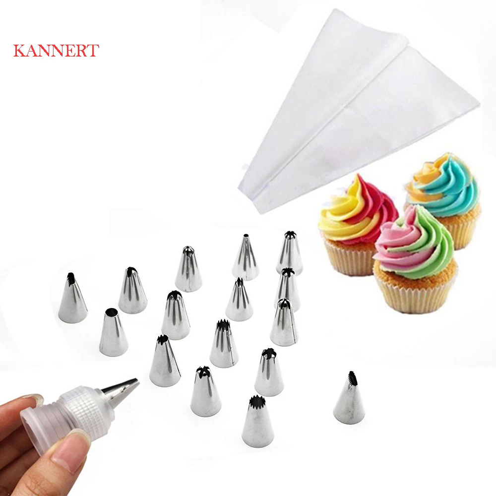 18 PC/Set Silicone Kitchen Accessories Icing Piping Cream Pastry Bag