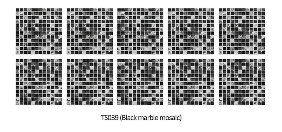 10 шт./лот, мозаика, плитка, кирпич, наклейки на стену, квадратный пол, наклейка для кухни, ванной комнаты, ПВХ, самоклеющиеся, поддельные, 3D обивка, обои - Цвет: TS039