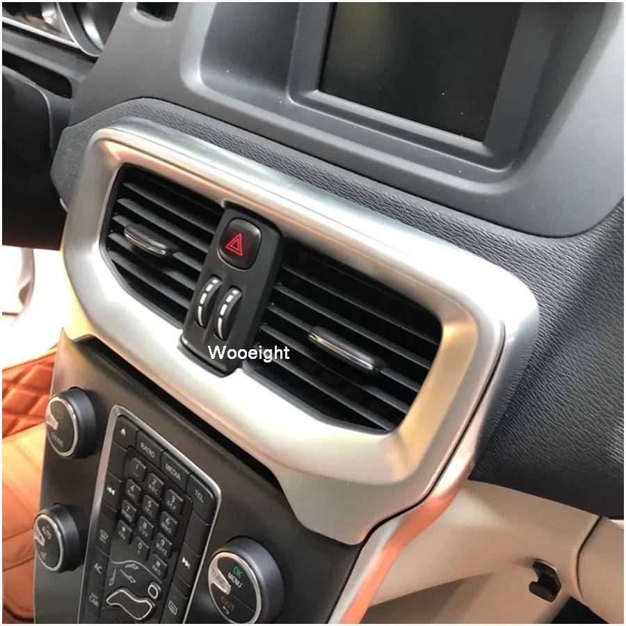 Wooeight Car Interior Console AC Air Condition Outlet Vent Cover Trim For Volvo V40 2012 2013 2014-2018 Decorative Frame (7)