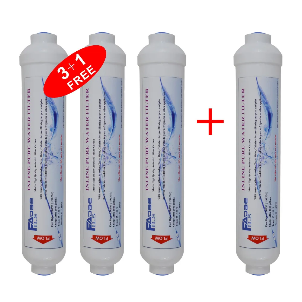 

Reverse Osmosis System Replacement Filters Inline Post Silver Carbon filter remove chlorine,bad taste&anti-bacteria(4pcs/lot)