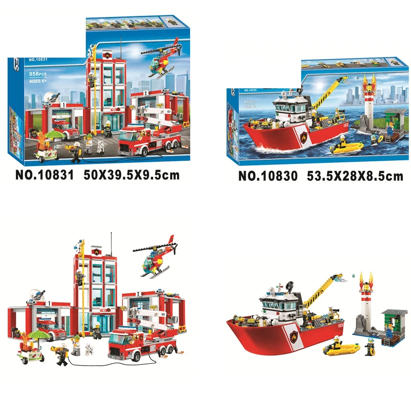 

4 Styles City Series The Fire Station Model Building Block Brick Toy For Children birthday Gift 10831 Compatible Legoings 60110