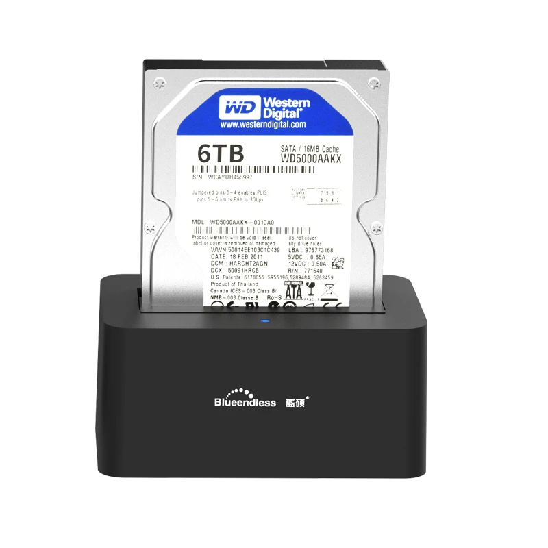 Док-станция для HDD 2,5 ''3,5'' HDD совместимый интерфейс SATA plug and play 1 отсек USB3.0 порт Поддержка Макс 8 ТБ HDD светодиодный индикатор