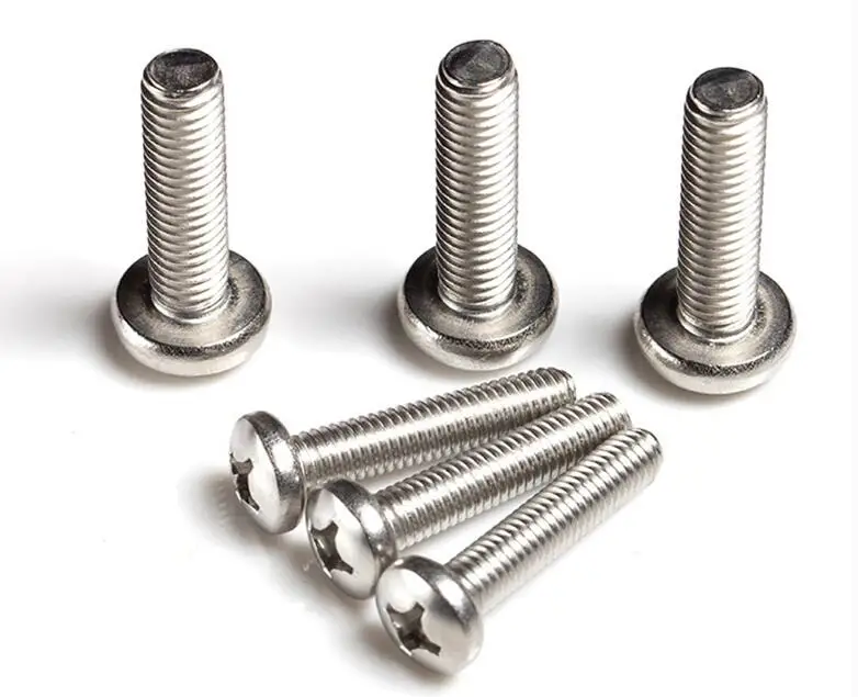 

50pcs Phillipe Screws M2 M2.5 M3 M4 M5 Stainless Steel Round Head Pan Head Bolts mushroom Head Bolt