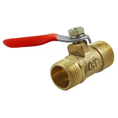 

Free Shipping 3/8"PT 16mm Male Threaded Full Port Red Lever Handle Ball Valve