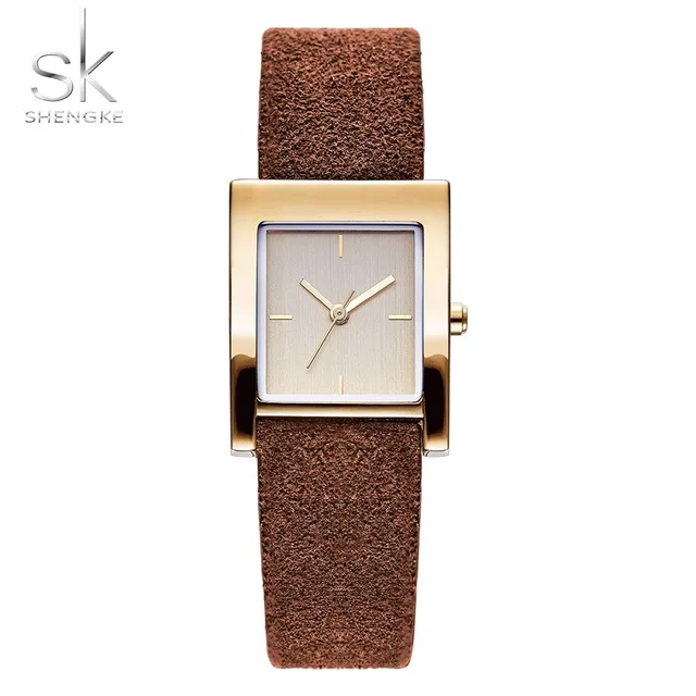 

Shengke Brand Watch Women Luxury Fashion Creative Wristwatch Rectangular dial Retro Clock Relogio Feminino Montre Femme SK