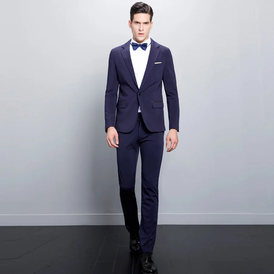 Fashion Groom Tuxedos Evening Business Prom Party Suits Color Business Suits Slim Fit for Men Notch Lapel 2 Pieces(Jacket+Pants)