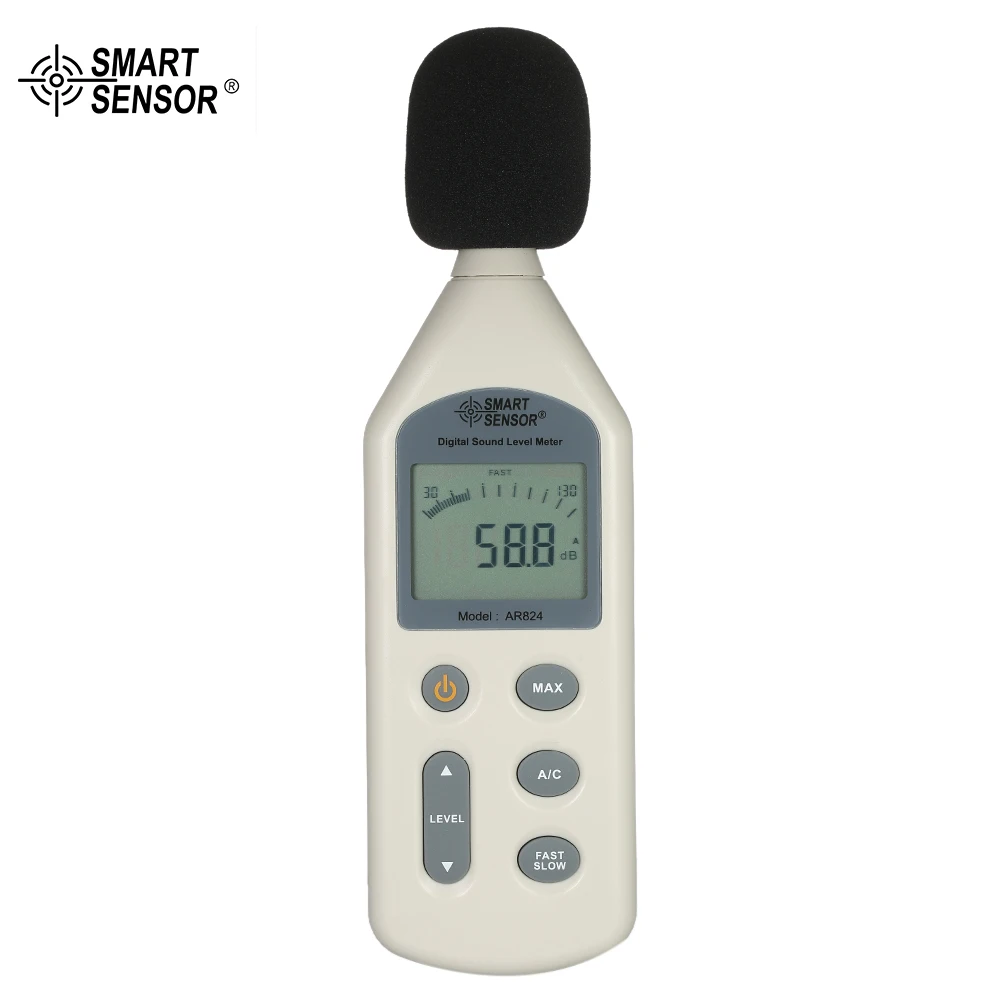 

SMART SENSOR High Accuracy LCD Digital Sound Level Meter Noise Measuring Instrument Decibel Monitoring Tester 30-130dBA