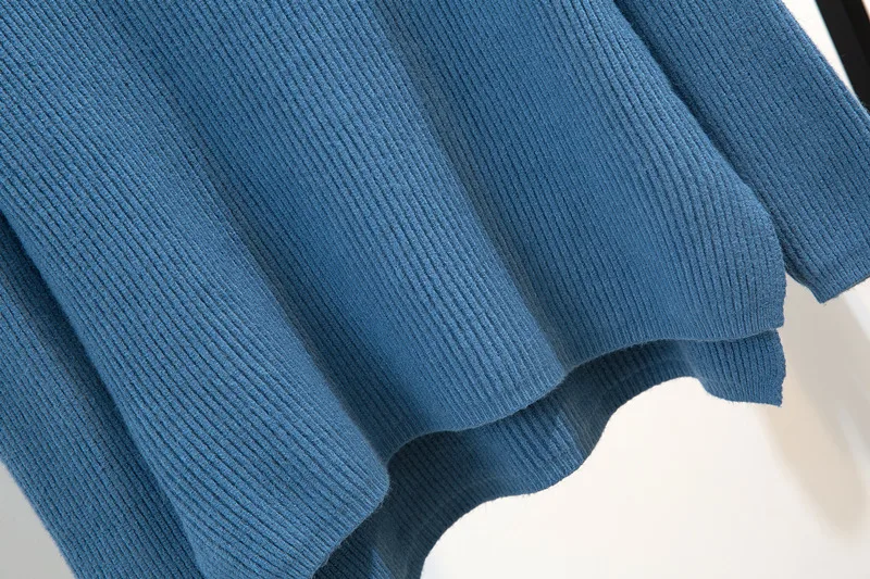 Клетчатые юбки комплект женской осенней одежды шикарный вязаный свитер+ юбка с высокой талией юбка из двух частей костюмы