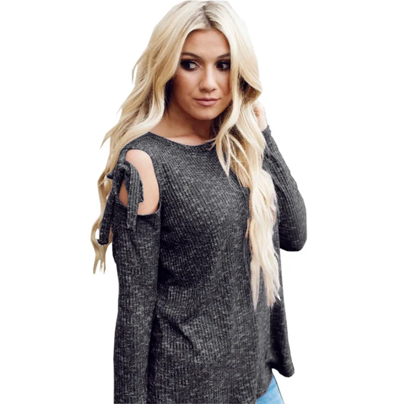 High-Quality-Autumn-T-shirts-Women-Long-Sleeve-Solid-stripe-Sexy-Off-Shoulder-Bow-Strappy-tees (2)