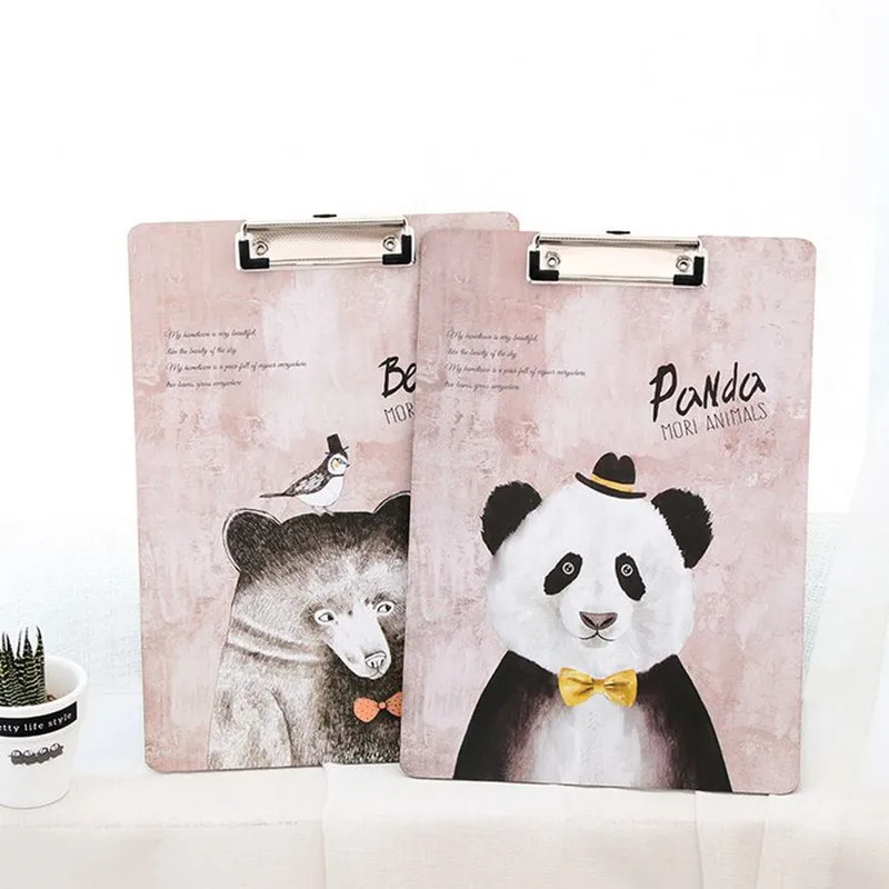 

Coloffice 1PC Lovely Cartoon Wooden Animals A4 Straight Plywood Fashion Signed Clipboard Kawaii WordPad Vertical Writting Board