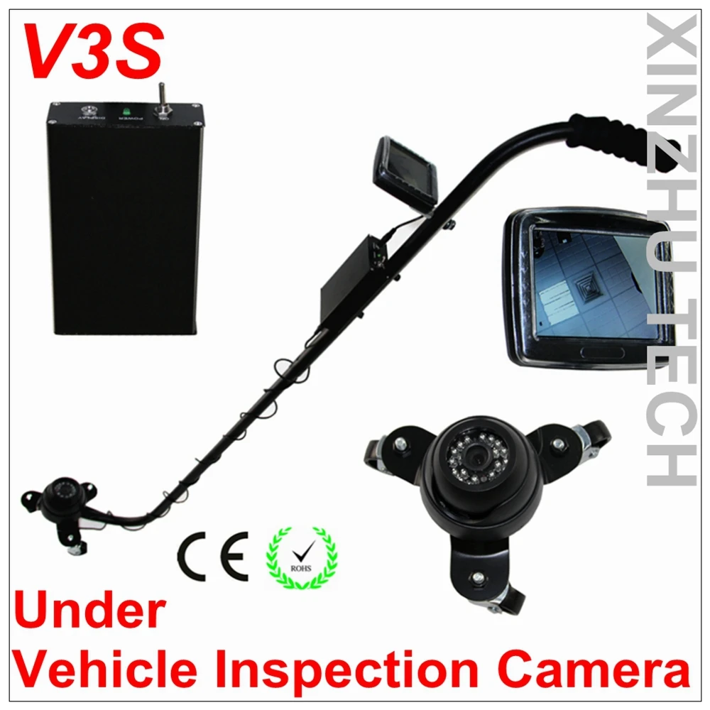 

V3S Under vehicle inspection camera bomb detector mirror with 3.5" TFT LCD screen