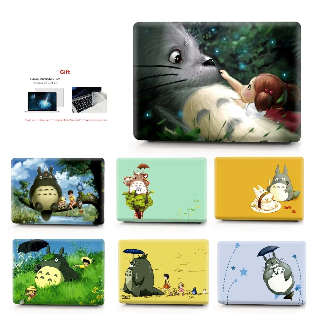 Чехол для ноутбука Totoro с цветной печатью для MacBook Air retina Pro 11 12 13 15 для MacBook с сенсорной панелью New Air 13 New Pro13 15