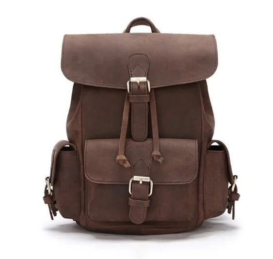 

New Preppy Style Vintage Male Backpacks Casual Genuine Leather Shoulder Bag Fashion Multifunctional College Schoolbag C205