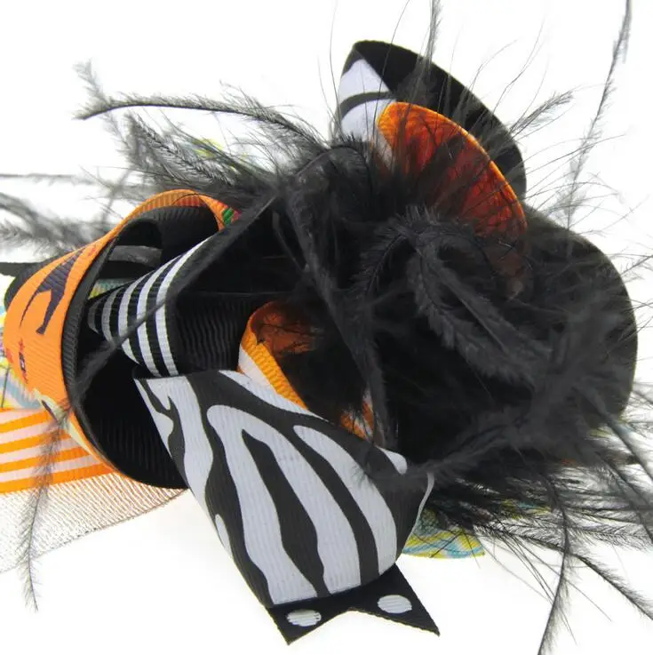 halloween marabou headband3