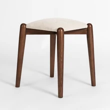 Деревянный Язык твердый деревянный стул для макияжа скандинавский белый дубовый стул для спальни современный минималистский дом табурет для туалетного столика