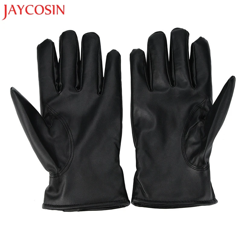 Мужские перчатки JAYCOSIN из натуральной овечьей кожи черные для сенсорного экрана