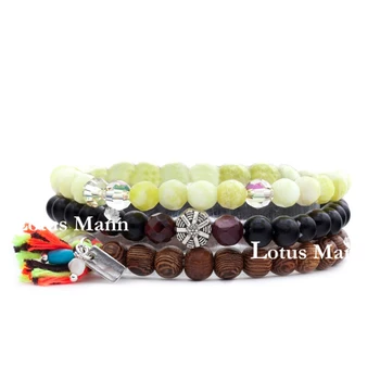 

Lotus mann 3 lemon stone beads mixed prabhutaratna bracelet