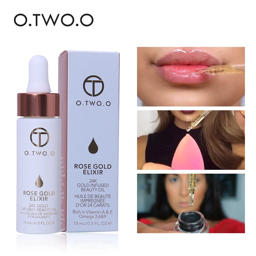 Original O.TWO.O Primer 24K Gold Infused Beauty Oil Face Lips Make Up Base Moisturizer Easy to