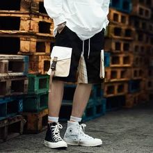 Мужские уличные карго шорты Harajuku Хип Хоп Мешковатые эластичные талии повседневные короткие брюки для мужчин летняя модная одежда