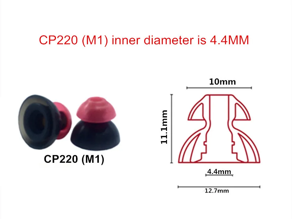 SpinFit TwinBlade CP220 M1 размер 4 мм двухфланцевые силиконовые наушники для внутриушных