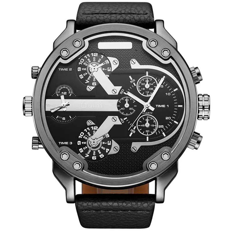

Luxury Brand Military Army Quartz Watch Men oulm Brand Military Leather Sports Man Watches Clock Relogio Masculino