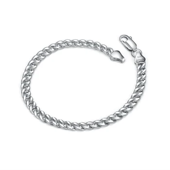 

Rock style classic men & woman couples bracelet 100% 925 sterling silver man 5MM 18cm-23cm Link Bracelet fashion silver jewelry
