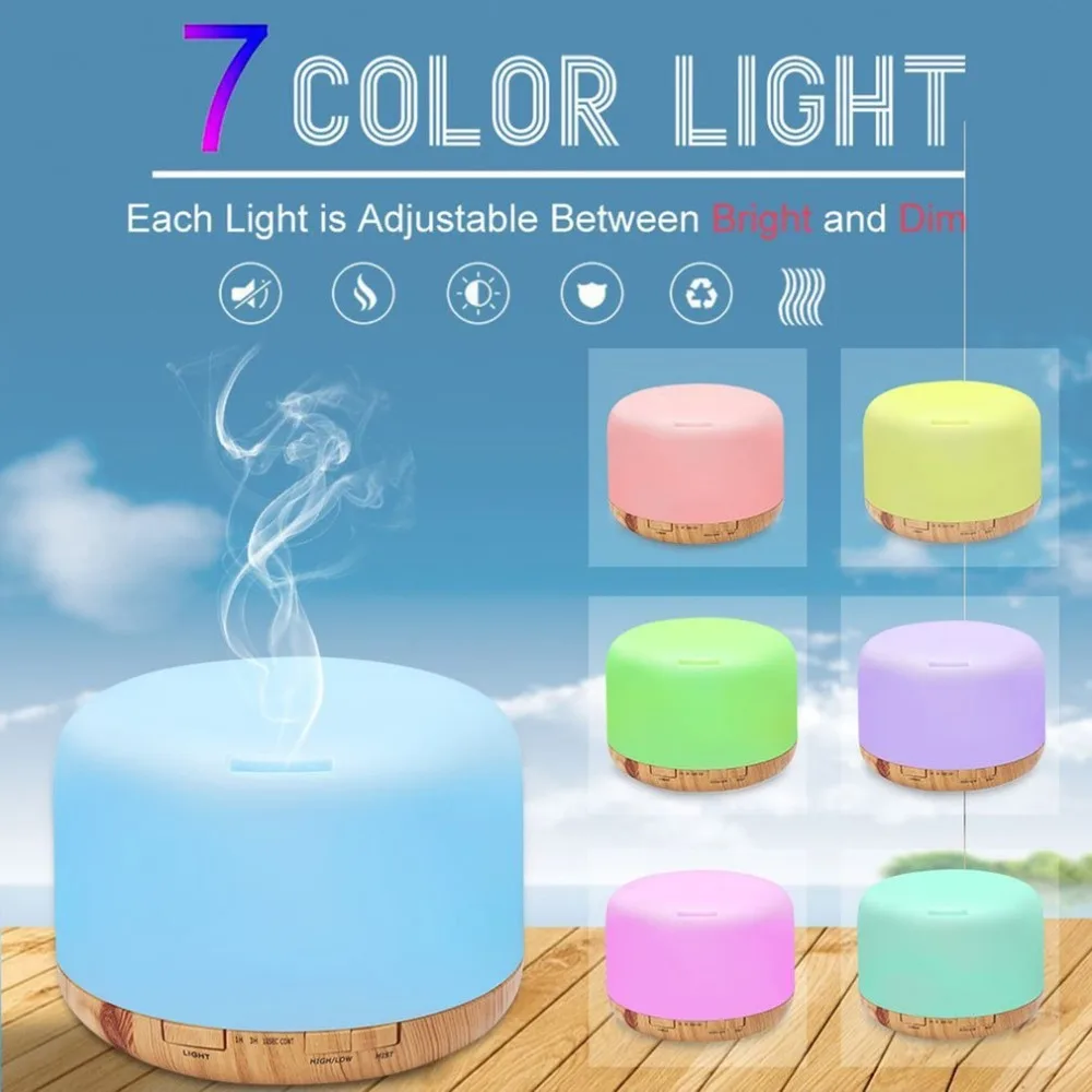 

Air Aroma Diffuser Ultrasonic Humidifier Oil Cool Mist Humidifier Purifier Colorful LED Lights 300ml Water Capacity