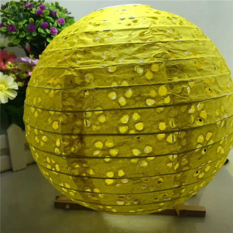 12 дюймов 30 см выдалбливают китайский круглый Бумага Фонари s Свадебные вечерние на день рождения фестиваль Глим home Decor Фонари Бумага шарики 9 цветов - Цвет: lemon yellow