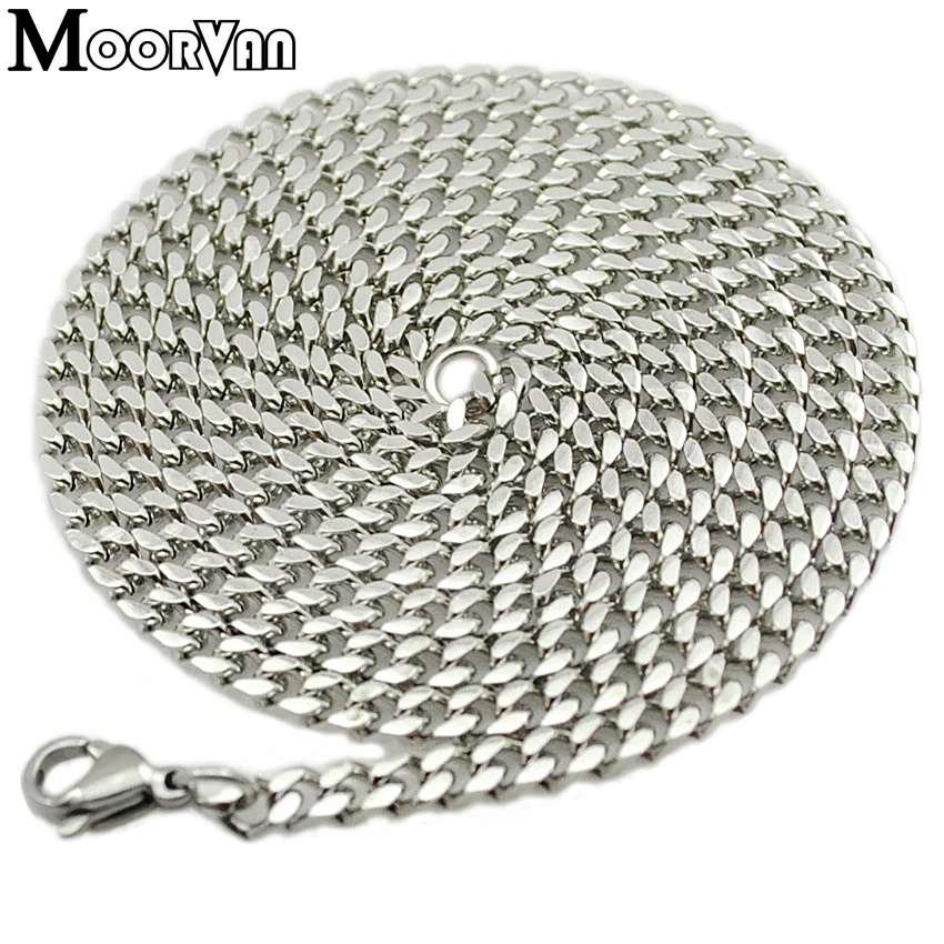 Moorvan мужское ожерелье из нержавеющей стали, цепочка шириной 3 мм(40-90 см), Индивидуальные ювелирные изделия в Кубинском стиле хип-хоп, ожерелья Аксессуары VN001