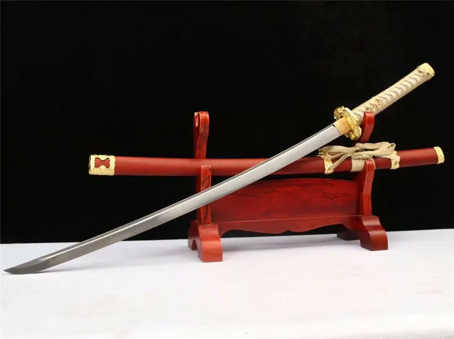 Full HandMade Japanese Officer Sword Samurai Katana Very Sharp Damascus Steel Blade Battle Ready
