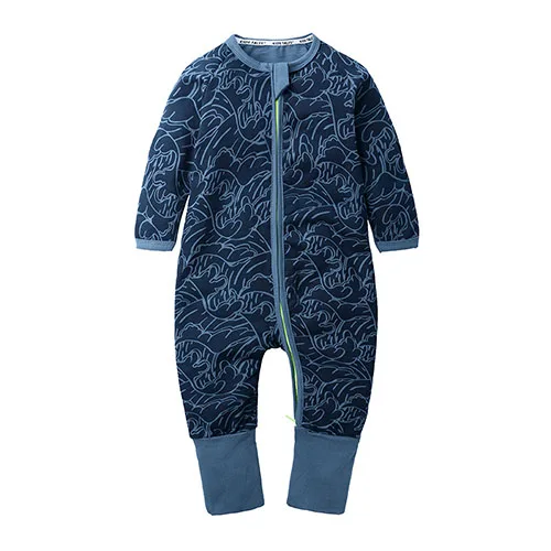 Для новорожденных, для маленьких мальчиков Одежда для новорожденных комбинезон с длинными рукавами и принтом пингвина для маленьких девочек, новогодний комбинезончик детские пижамы BBR208 - Цвет: As photo