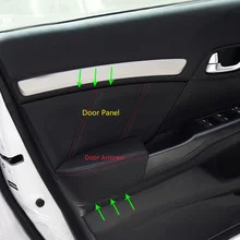 4 pcs In Microfibra Interni In Pelle Pannelli Porta Guardie/Porta Bracciolo Pannello Coperture Trim Per Honda Civic 9th Gen 2012 2013 2014 2015