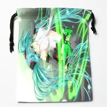 W-165 Аниме Хацунэ Мику и W пользовательские логотип напечатанный получить мешок степень сжатия сумки drawstring сумки размер 18X22 см R801R165TW