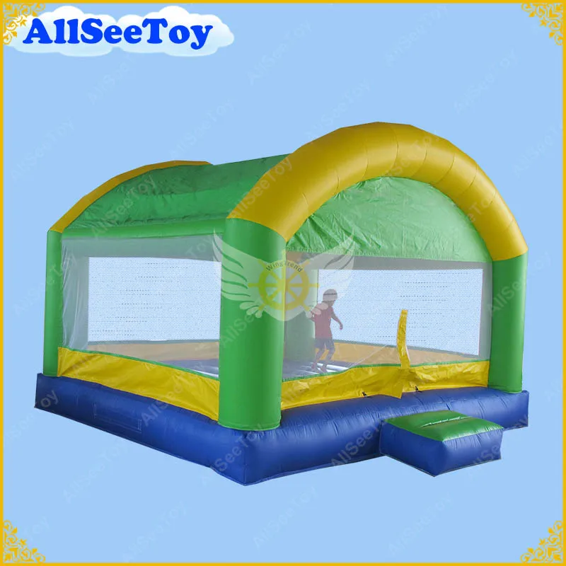 

Inflatable Blue and Yellow Bounce House for Kids, Anti-UV PVC Tarpaulin Bouncy Castle