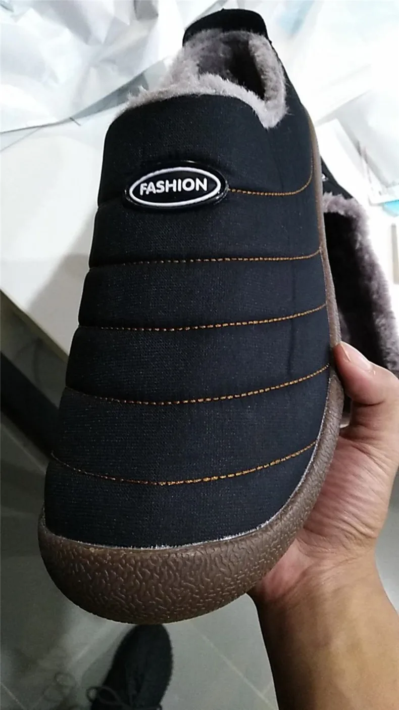 DESERT RAM Brand Warm Wool Snow Shoes Old Men Casual Waterproof Boat Winter Male Footwear Big Size 37-48 Black Slip On Mens Shoe (21)