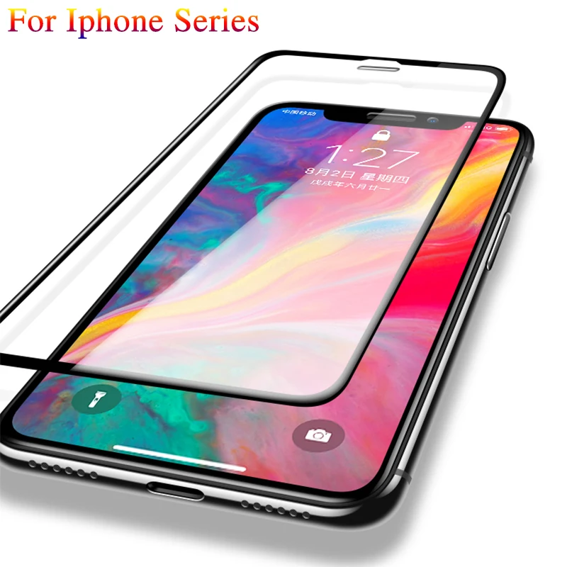 3D زجاج واقي ل iphone X الزجاج المقسى iphon ipone ل iphone 7 8 زائد 6 زائد XR الكامل غطاء غلاس واقي للشاشة فيلم