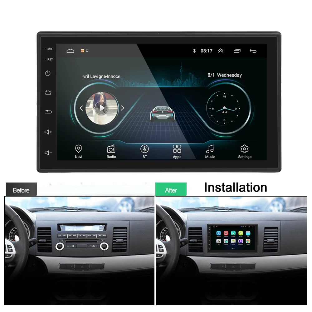 Camecho 2 Din Android 8.1Car Radio Stereo Multimedia GPS Navigation Wifi Bluetooth USB Autoradio FM Audio camera MP5 DVD Player