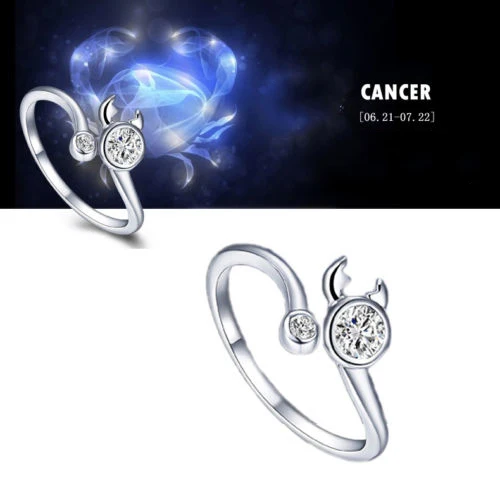 Best Quality Zodiac Star Signs 12 Constellations Shaped Adjustable Opening Silver Plated Ring 5UEZ 6SSD - Image 6