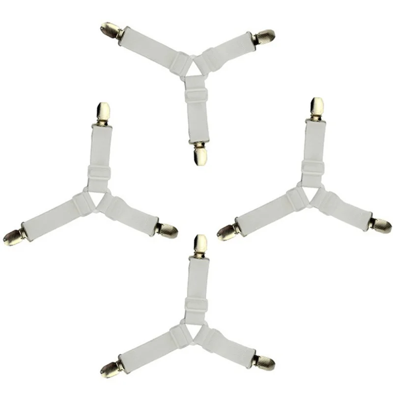 

4Pcs Elastic Bed Sheet Grippers Clip Mattress Cover Blankets Holder Fasteners Slip-Resistant Belt Clips Home Textiles Gadgets