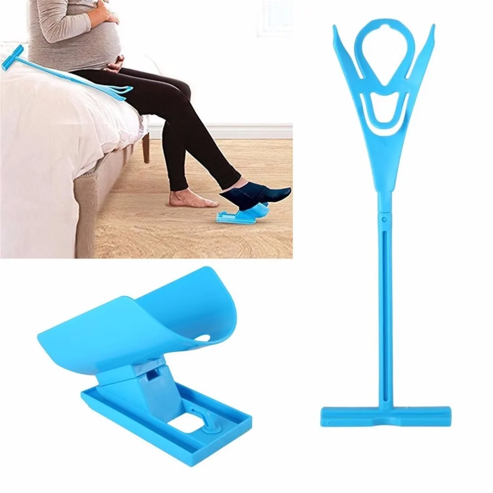 Носок слайдер вспомогательное приспособление легко надевать носки без изгиба растяжения для беременности и травм живого инструмента Синий
