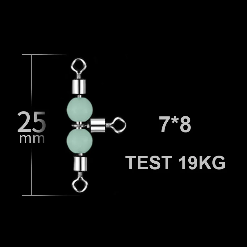 Ходьба рыбы 10 шт./лот 3 пути светящиеся Вертлюги разъем шарикоподшипник поворотный оснастки твердые кольца прокатки поворотный стальной морской рыболовные крючки - Цвет: 8