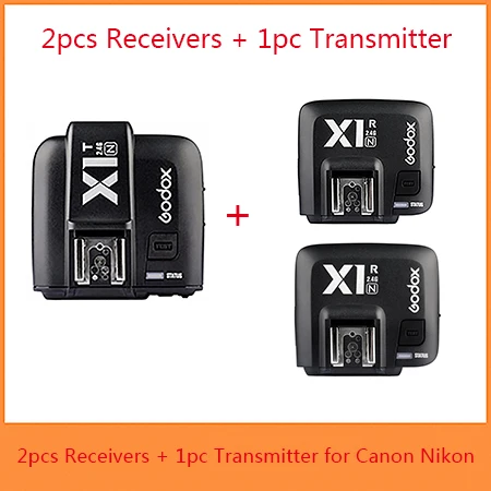 Godox X1T ttl 2,4G HSS 1/8000s Беспроводной студийный триггер передатчик для sony Olympus Canon Nikon Panasonic Fuji DSLR камеры - Цвет: Receiver transmitter