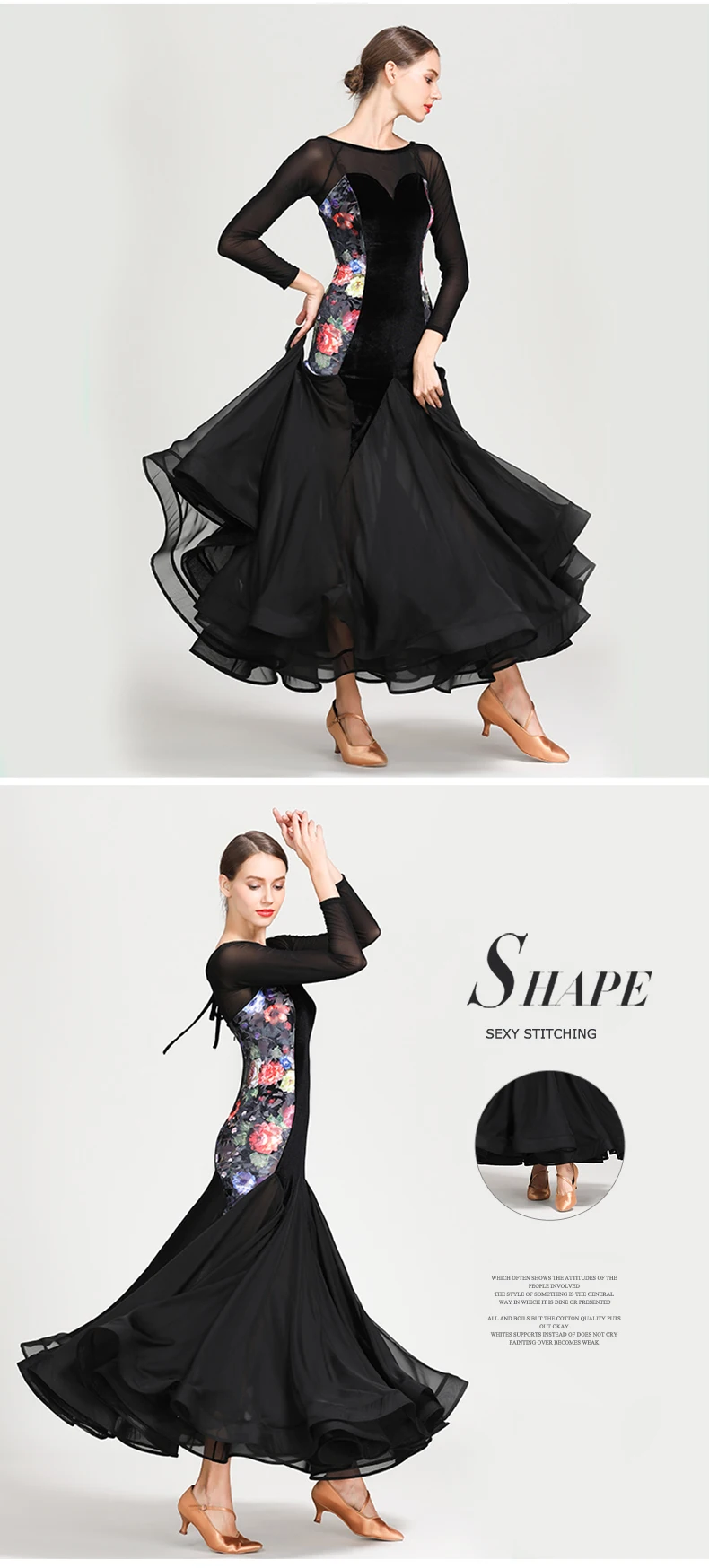 Ballroom Dance Competition Dresses Women Lady Waltz Dress Flamenco Dancing Costumes Standard Dance Dress