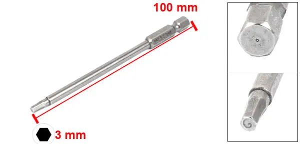 UXCELL 1/" Шестигранным хвостовиком 100 мм длинные 3 мм гексагональной Совет магнитная шестигранная отвертка бит