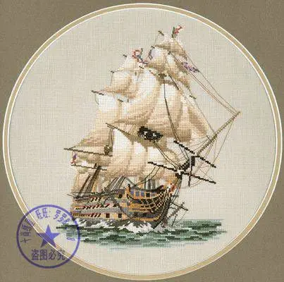 CS-1070 cross stitch kit ship sailing on the ocean sea against the waves.jpg