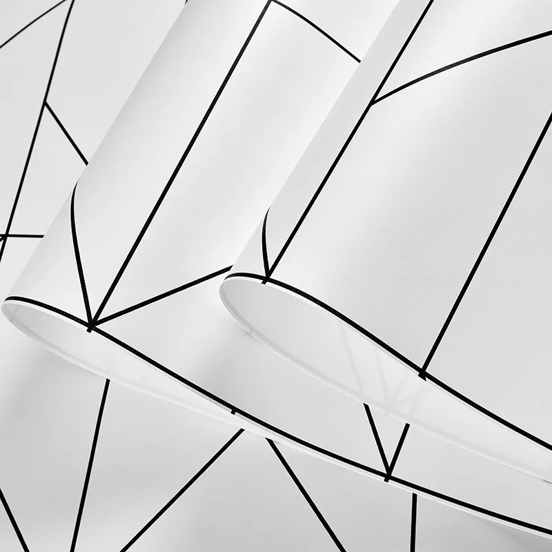 Черно-белые в скандинавском стиле линии обои для стен минималистические геометрические обои рулон для гостиной спальни Настенные обои