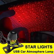 Светодиодный для внутреннего оформления автомобиля звезда неоновый свет с USB RGB Музыка Звук интерьера декоративная лампа с рассеянным светом Авто стиль аксессуары