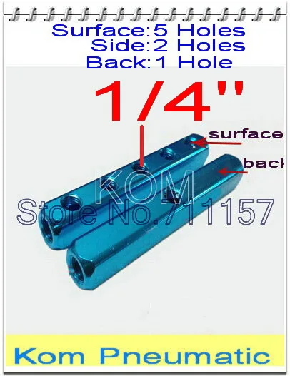 1/4&quot bsp Pneumatic Aluminum Air Fitting Multi Connector Manifold Compressor Hose Tube Plug Socket Base 5 Way 8 Hole AL-5 |
