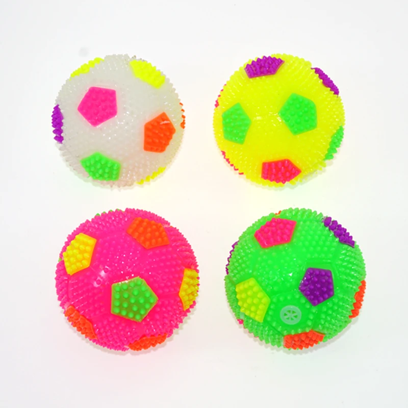 Светодиодные игрушки Вспышка эластичный вентилирующий массаж светящийся прыгающий шар с брезентом мяч Детская игрушка-свисток светящийся массажный шар